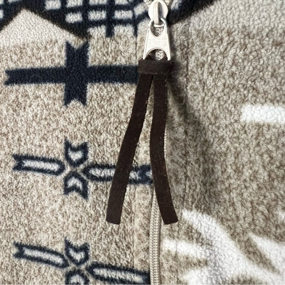 Retro Southwest Snowflake Fleece Half Zip Pullover Western Boho Size Large - Picture 3 of 5